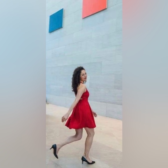 Lulu’s Red Mini Dress with Side/Back Peek-A-Boo Cutouts - Picture 3 of 3